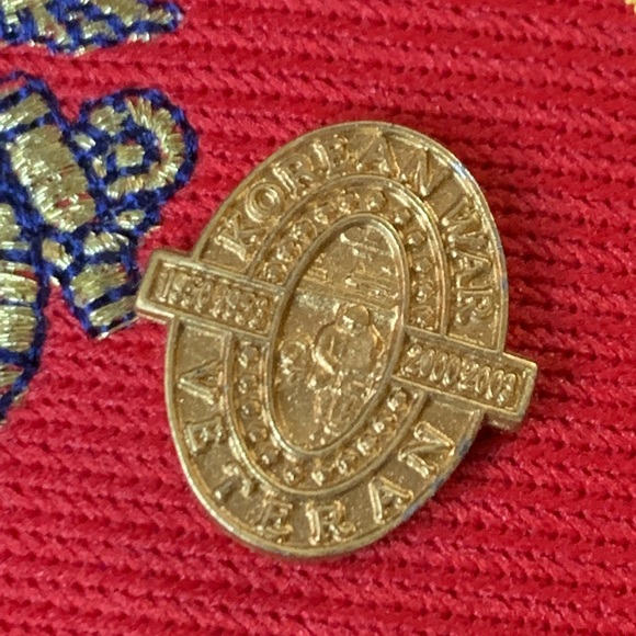 VTG Marine Corps Vet Patch Eagle Crest Snapback Hat w/50th Ann. Korean War Pin - Picture 3 of 5